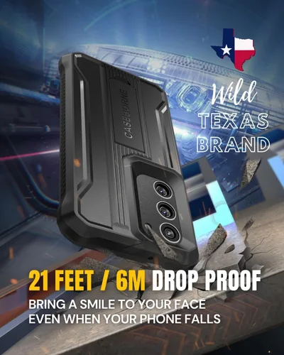 Vista 3 de CaseBorne Compatible con Samsung Galaxy S23, resistente funda protectora multicapa de cuerpo completo con soporte, sin pantalla