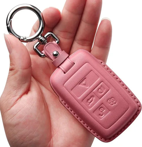 Vista 10 de Tukellen Funda de cuero para llavero Range Rover con llavero compatible con llave remota inteligente Range Rover Sport Evoque Velar Discovery 2018