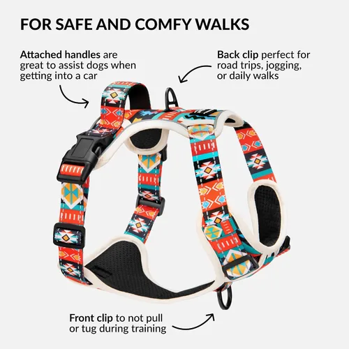 Vista 2 de CollarDirect Arnés reflectante sin tirones para perro, con asa y clip frontal, chaleco acolchado suave ajustable para perros pequeños a grandes