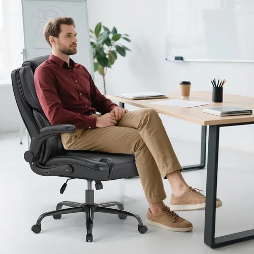 Vista 8 de AnyGod Executive Office Chair, Comfy Computer Chair with Flip-Up Armrests