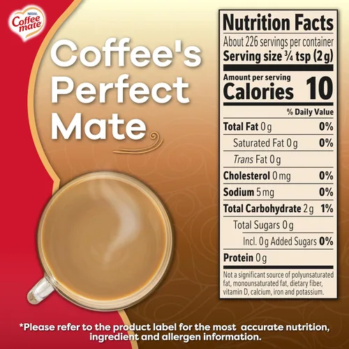 Vista 2 de Coffee mate Crema de café en polvo sin grasa original, 1 paquete de 16 onzas