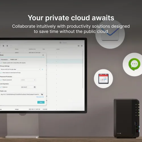 Vista 3 de Synology DiskStation DS225+ de 2 bahías (sin disco)