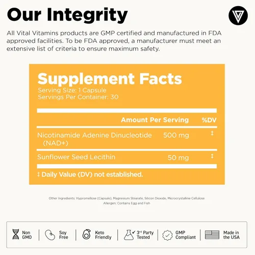 Vista 9 de Vital Vitamins Cápsulas de apoyo solar NAD+