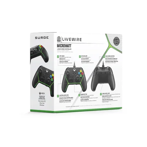 Vista 9 de Livewire Microwatt Controller (Black), Junior Wired Controller for Xbox Series XS, Xbox One, & Windows 1011