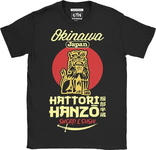 Vista 3 de 6TN Men's Hattori Hanzo Sword and Sushi Tshirt (Black,L)
