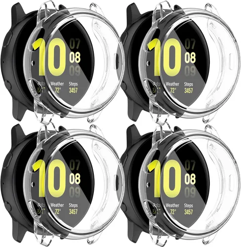 Vista 8 de Amzpas [Paquete de 4] Funda protectora de pantalla compatible con Samsung Galaxy Watch Active 2 de 1.575 pulgadas, cubierta completa de TPU suave