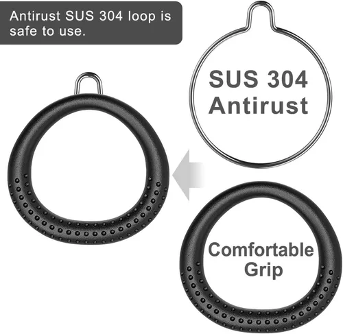 Vista 4 de Dolibest 2 Pack of Ninja Gymnastic Rings,Monkey Ring Outdoor Backyard Ninja Accessories Set,Swing Bar Rings Obstacle Course for Training Equipment