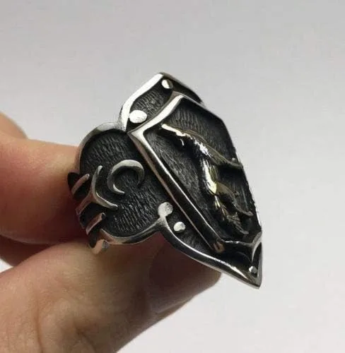 Vista 5 de Dirilis Ertugrul Wolf Zihgir - Anillo de plata de ley 925 K para hombre