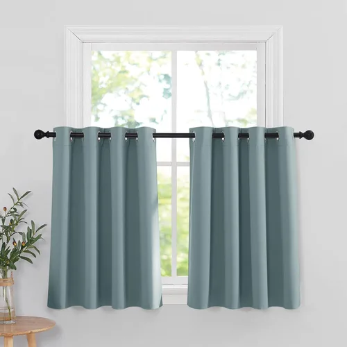 Vista 44 de RYB HOME - Cortinas para armario de 36 pulgadas, cortinas para oscurecer la habitación con ojales resistentes a la oxidación, cortinas de Aqua