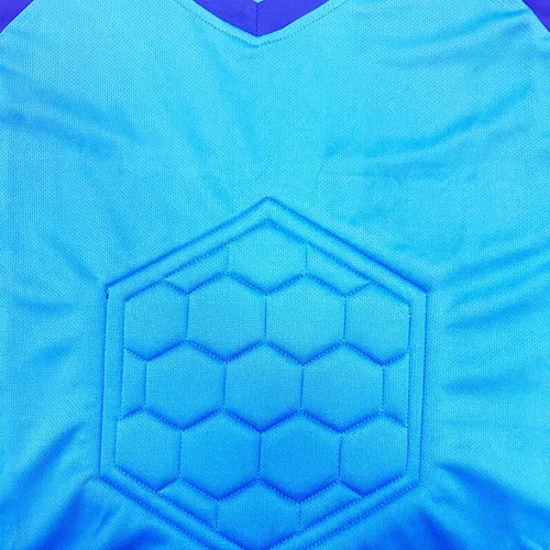Vista 4 de Camiseta de fútbol para niños, uniformes de entrenamiento de equipo de fútbol de gladiador, portero acolchado, camiseta de manga larga