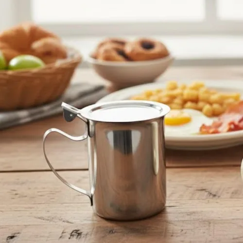 Vista 3 de Soro Essentials - Juego de 2 - Crema apilable de acero inoxidable de 10 onzas - Mini jarra para servir leche, café, crema, aderezo de ensalada
