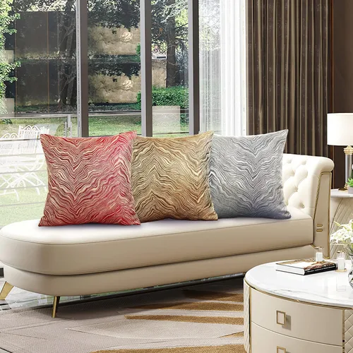 Vista 2 de Violet Linen Boutique Zebra Patern, jacquard de poliéster, reversible, dorado, 18 x 18 pulgadas, funda de almohada decorativa