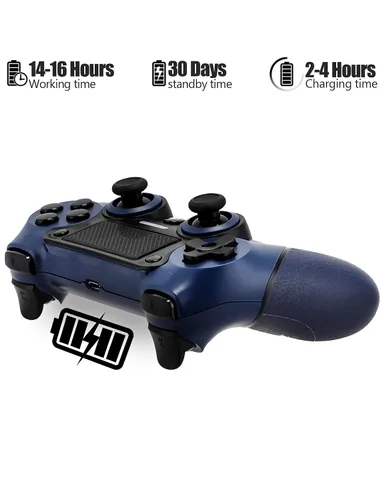 Vista 7 de TJPD Wireless Controller for PS4, Wireless Remote Gamepad with 2 Programmable Back ButtonsTurboDual VibrationTouch PadSix-axis Motion (Blue) (Blue)