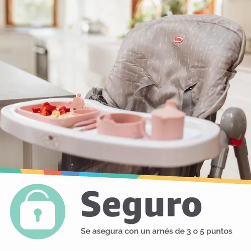 Vista 4 de Nuby Funda para silla alta para bebé, protege de derrames y migas, resistente al agua para una fácil limpieza, estampado de flechas