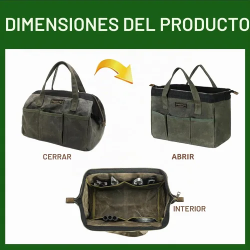 Vista 3 de Bolsa de herramientas de 13 pulgadas, bolsa de herramientas resistente al agua, bolsa de herramientas con asa para herramientas, llaves inglesas