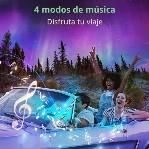 Vista 5 de Luces LED para interior de coche, tiras decorativas, atmósfera, ambiente, kits de iluminación