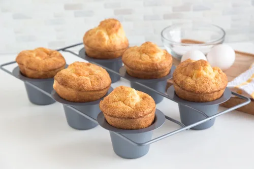 Vista 8 de Fox Run Molde Antiadherente para Popovers, Molde para Pudín Yorkshire de 6 Tazas, Gris