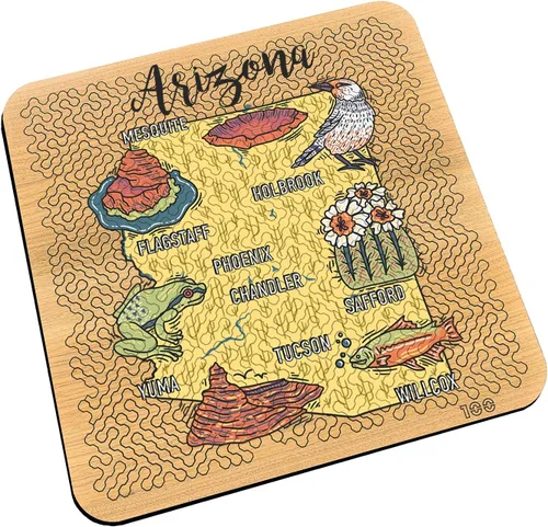 Vista 43 de Torched Mind Bending - Rompecabezas impreso en color con mapa del orgullo estatal (Texas) Rompecabezas duro para adultos 100 piezas Formas