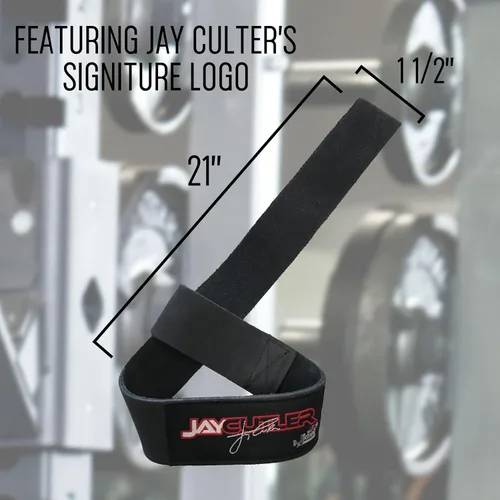 Vista 7 de Schiek Deportes Modelo J1000LLS Jay Cutler Signature Correas de elevación de cuero - Negro