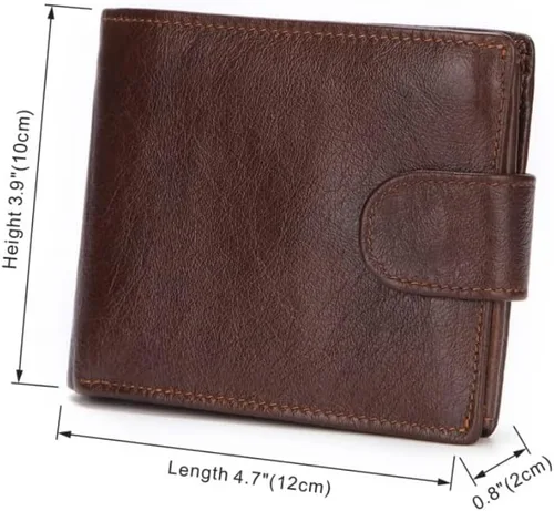 Vista 2 de SJYDQ - Cartera corta para hombre, con hebilla y tarjetero para fotos