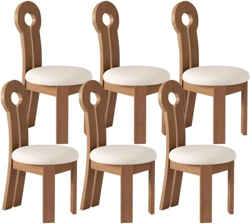Vista 65 de YVYKFZD Dining Chairs Set, Solid Wood Dining Room Chair, Upholstered Kitchen Chairs, Unique Key-Shaped Living Room Chair, for Offices Bedroom Study