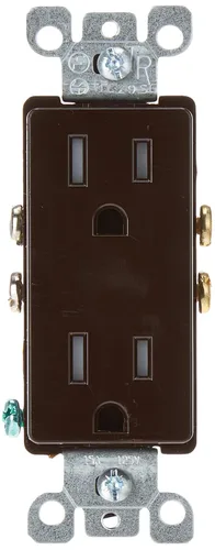 Vista 10 de Leviton 15 Amp Decora Receptáculo de pared doble resistente a manipulaciones, T5325-E, Negro