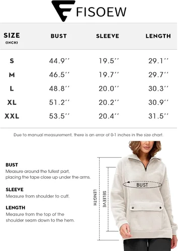 Vista 7 de Fisoew Sudaderas con cremallera de un cuarto para mujer, forro polar, media cremallera, manga larga, cuello alto