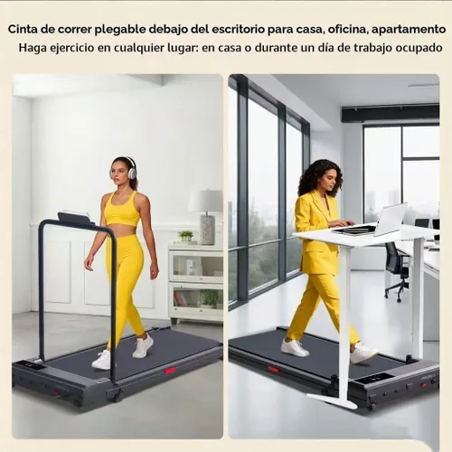 Vista 5 de Portable Walking Pad Treadmill for Home, Treadmills with Handles, 3.0HP Compact Walking Pad Treadmill with Handle Bar, 0.6-7.6MPH Mini Walking