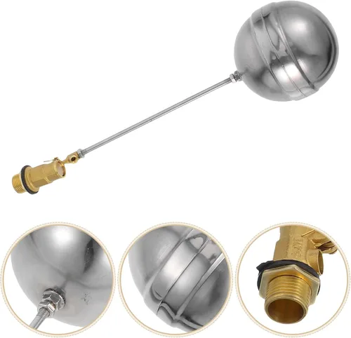 Vista 9 de jojofuny Válvula de flotador de rosca ajustable para tanques de agua Válvula de control de aleación de metal de cierre automático para el hogar