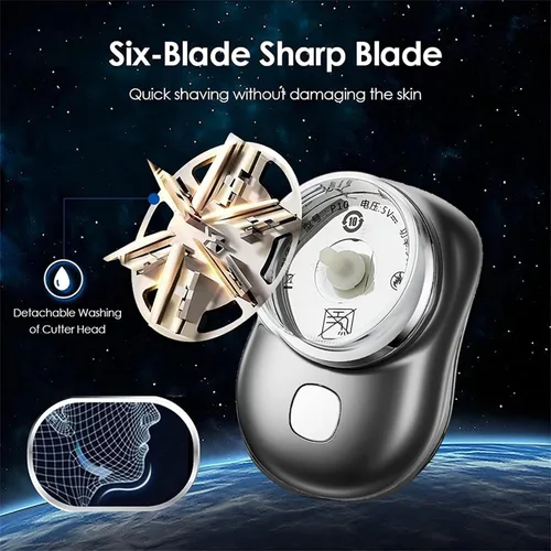 Vista 5 de Mini afeitadora eléctrica para hombres y mujeres, afeitadora eléctrica portátil, afeitadora eléctrica portátil, afeitadora de doble cabeza