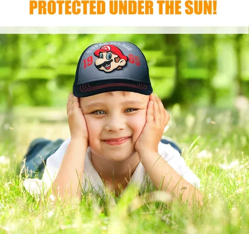 Vista 4 de Nintendo Super Mario - Gorra de béisbol para niños, de 4 a 12 años, muchos estilos y colores, ajustable, 100% algodón