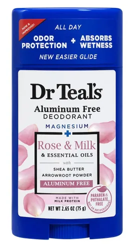 Vista 2 de Dr. Teals - Set de regalo variado de desodorantes (paquete de 2, 2.65 onzas cada una) – Lavanda de vainilla, rosa y leche – Aceites esenciales