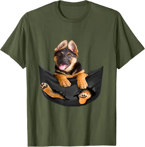 Vista 83 de Dog Lovers Gifts - Camiseta divertida con cara de perro con bolsillo, Negro, S