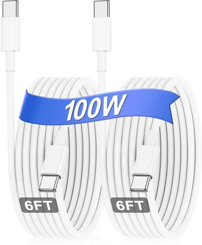 Vista 10 de Hzevn Cable de carga USB C de 60 W para MacBook Pro/Air y iPhone 16/15 Pro Max, certificado MFi 20V/3A, cable de carga súper rápido de 6 pies + 10