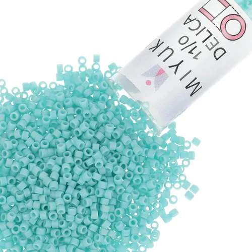 Vista 13 de Miyuki Cuentas de semillas Delica – Tamaño 11/0 (0.1 in), DB0079, forrado azul agua AB, 0.3 oz, aprox. 1440 cuentas, fabricado en Japón