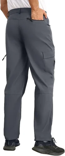 Vista 3 de Pantalones cargo para hombre, impermeables, de secado rápido, para senderismo, viajes, pesca, con 5 bolsillos