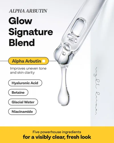 Vista 5 de Bano Suero Alpha Arbutin Glow – 2% de alfa arbutina + niacinamida para vitalidad y brillo de la piel, tono desigual Ácido hialurónico hidratante