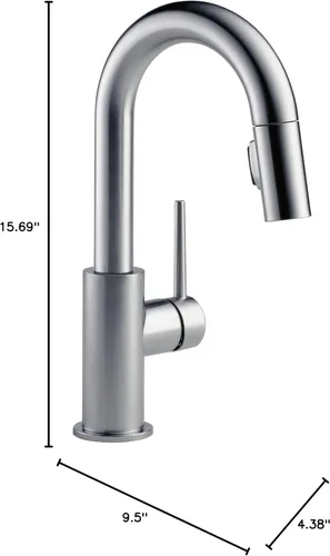Vista 8 de Delta 9959-LS-DST Trinsic 1.8 GPM Grifo de barra extraíble de un solo agujero/preparación con cabezal rociador de acoplamiento magnético y giratorio