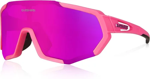 Vista 14 de Queshark - Gafas de ciclismo, lentes de sol deportivos para hombres y mujeres, 1 lente polarizada 2 HD, lentes de sol polarizados para ciclismo