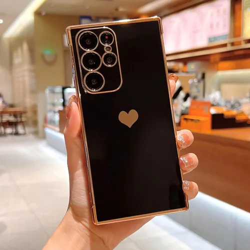 Vista 184 de phylla Funda de teléfono compatible con Samsung Galaxy A12 de 6.5 pulgadas, lindo corazón chapado en oro, elegante funda de lujo para mujer