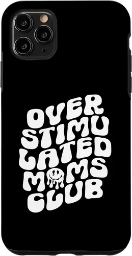Vista 11 de Funda para iPhone 15 Groovy Sobreestimulated Moms Club Divertida y Moderna