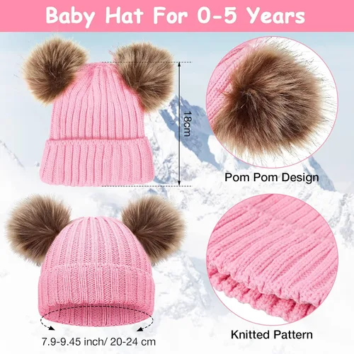 Vista 2 de Paquete de 4 gorros de invierno para niños de 1 a 6 años