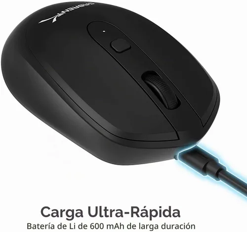 Vista 4 de SABRENT Ratón inalámbrico recargable de 2,4 GHz con resolución ajustable (MS-RCWM)