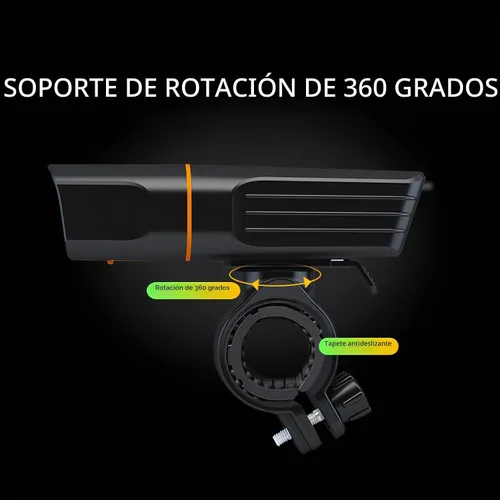 Vista 2 de Luces de bicicleta delanteras y traseras, luces de bicicleta recargables USB brillantes con función de banco de energía, fácil de instalar, batería