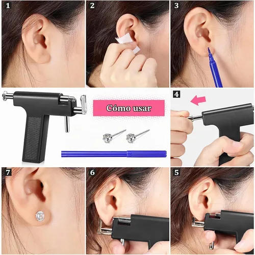 Vista 3 de Kit de 158 piezas de piercing de oreja, herramienta desechable para perforación de oreja, herramienta de perforación de oreja para el cuerpo, oreja