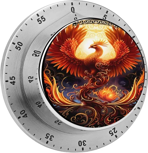 Vista 13 de Pig Floral Kitchen Timer Mechanical No-Battery, Magnetic Back, Loud Alarm for Kitchen, Study & Fitness