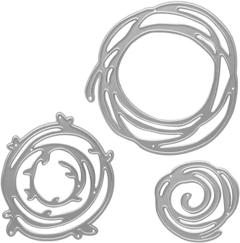 Vista 2 de Troqueles de metal para cortar nido de pájaro, marco circular de nido de pájaro troquelado, plantillas en relieve, molde de plantilla para álbumes