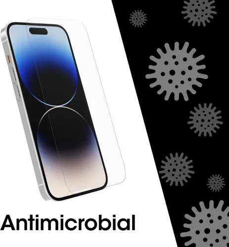 Vista 4 de OtterBox AMPLIFY - Protector de pantalla de cristal antimicrobiano con luz azul para iPhone 14 Pro (solamente), respuesta táctil impecable