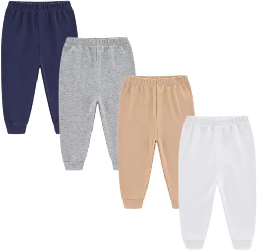 Vista 11 de Conjunto de leggings para bebé recién nacido, conjunto de canastilla para bebé niño y niña Paquete de 3 (gris+azul+bronceado)