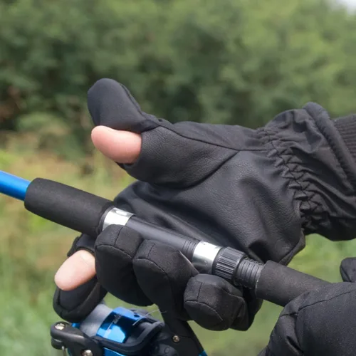 Vista 7 de LJCUTE Winter Fingerless Fishing Gloves for Men Women, Water Repellent & Windproof Cold Weather Touchscreen Snow & Ski Gloves for Motorcycle Skiing